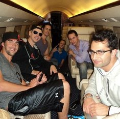 Jeff Gross With Friends Phelps, David Swanson, Phil Collins, Phil Laak and Antonio Esfandiari