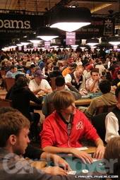 Players in the Amazon room on day 1C of the WSOP main event