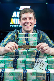 Engel after winning the 2016 Aussie Millions