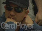 Chip Leader J.C. Tran pulls off a big bluff in order to loosen up the table.