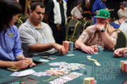 Peter 'Nordberg' Feldman (left) faces a big bet from Dan Harrington on Day 4 of the 2007 Legends of Poker.