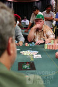 Dan Harrington stares down Mike McClain on Day 4 of the 2007 Legends of Poker