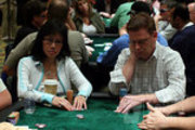 Mimi Tran and Clint Schafer on Day 2 of the Gulf Coast Poker Championship