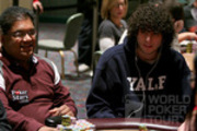 Victor Ramdin (left) and Alex Jacob on Day 3 of the WPT Foxwoods World Poker Finals
