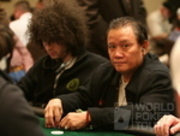 Alex Jacob (left) and Men "The Master" Nguyen on Day 2 of the WPT Tunica World Poker Open