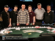 The Final Table of the WPT Borgata Poker Classic, From Left to Right: Lee Watkinson, Noah Schwartz, Ervin Prifti, Gavin Griffin, Thomas Hare, David Tran