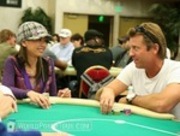 Liz Lieu and Vince Van Patten on Day 1 of the WPT L.A. Poker Classic