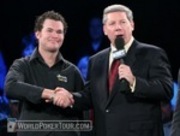 Mike Sexton congratulates runner-up Bryan Devonshire after the WPT Reno Final Table