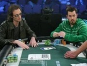 Andrew Barta (left) and Adam Katz at the final table of the WPT Foxwoods Poker Classic