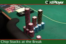 Chip stacks at the break during the Five Diamond.