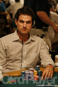 Brandon Adams on Day 2A of Event 55 at the World Series of Poker