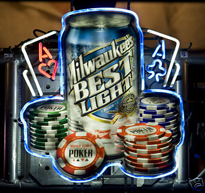 World Series of Poker's beer sign