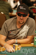 Chris Moneymaker on Day 2B of Event 55 at the World Series of Poker