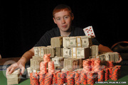 James Mackey after winning Event No. 22 at the 2007 World Series of Poker