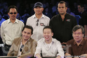 The final table players at the World Poker Challenge.