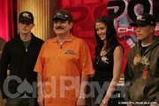 Paul Wasicka, Humberto Brenes, Shannon Elizabeth and Nam Le at the NBC Heads-Up Championship.