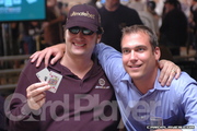 Phil Hellmuth and Brian after winning the 2006 WSOP $1,000 NLH event