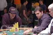 Phil Hellmuth and Terris Preston at the Final table of the 2006 WSOP $1,000 NLH event
