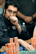 Hevad Khan at the final table of the main event of the 2007 World Series of Poker
