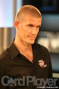 Gus Hansen at the TV table of the 2008 WPT Championship