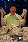 David Chiu with the 2008 WPT Championship Trophy