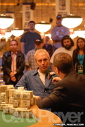 Chip Reese being interviewed by Chad Brown after winning the 2006 WSOP $50,000 HORSE event