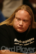 Jani Sointula on Day One of Event 50 at the World Series of Poker