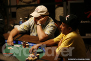 Gabe Kaplan and Freddy Deeb on Day 4 of Event 39 at the World Series of Poker