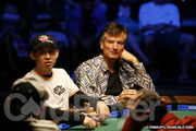 Kenny Tran and Stephen Wolff on Day 4 of Event 39 at the World Series of Poker