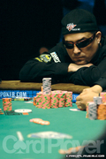 Lee Childs at the final table of the main event of the 2007 World Series of Poker