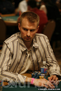 Michael Binger on Day 2B of Event 55 at the World Series of Poker