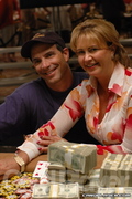 Mary Jones with Her Husband After Winning the 2006 WSOP Ladies Hold'em Event