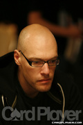 Rene Mouritsen on Day One of Event 50 at the World Series of Poker