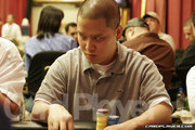 Tuan Le on day 1A of the Legends of Poker at the Bike.