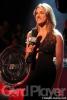 Shana Hiatt records the introduction for the Travel Channel telecast of the final table of the 2005 WPT World Championship.
