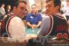 Mike Matusow and John Juanda take a moment to pose for a shot during day 1 of the NL rebuy event.
