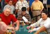 (from left to right)T.J. Cloutier, Julian Gardner and Gavin Smith on day 2 of Event #13 ($5,000 NL Hold'em)