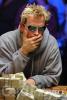Phil Laak takes the hood down for a moment of contemplation, heads up at the final table of Event #25 ($2,500 Pot Limit Hold'em). 