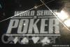 A lighted World Series sign on the floor at the Main Event