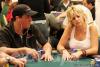 Carlos Mortensen (left) and Cyndy Violette on Day Three of the WPT Legends of Poker at the Bicycle Casino in Los Angeles