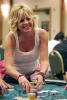 Cyndy Violette happily doubles up with a set of aces on Day Three of the WPT Legends of Poker at the Bicycle Casino in Los Angeles.
