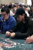 Brian Mogelefsky (right) enters as the chip leader with $98,500 on day two of the WPT PokerStars Caribbean Adventure. Chris Fargis (left) is the unfortunate player with Mogelefsky on his left. 