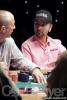 Lee Markholt (left) and Daniel Negreanu at the featured table on day three of the WSOP Circuit Championship at the Grand Casino in Tunica, Mississippi