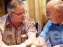 Rene Angelil and R. Jim Eggebrecht enjoying themselves at the final table of the 2006 4th Annual Five-Star World Poker Classic $3,000 No-limit hold'em event at the Bellagio.