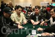 Amir Vahedi, Tex Barch, Fred Goldberg, and Chau Giang on Day 2 of the 2007 WPO