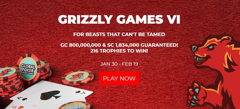 Grizzly Games Online Poker Series Returns To Global Poker Jan. 30 Through Feb. 19